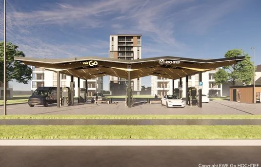 Points de recharge rapide pour le consortium EWE Go HOCHTIEF en Allemagne